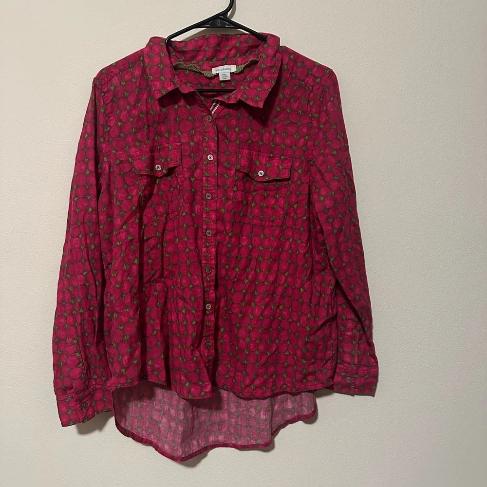 Sundance Good Boyfriend Shirt - Emory Floral size petite XL PXL - Picture 4 of 6